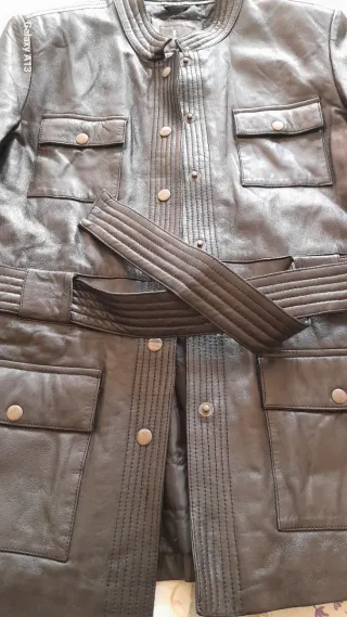 Giacca in pelle donna nera taglia 44