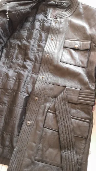 Giacca in pelle donna nera taglia 44