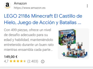 Lego Minecraft Castillo de Hielo 21186. Retirado