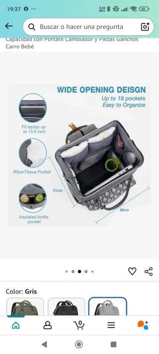 Mochila bolsa carro bebé