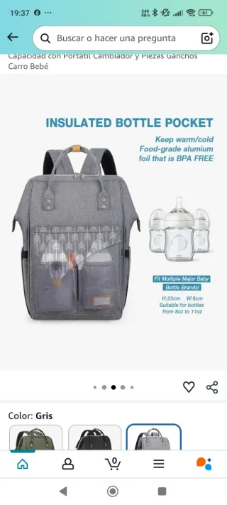 Mochila bolsa carro bebé