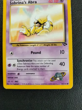 Carta Pokémon Sabrina's Abra 93/132