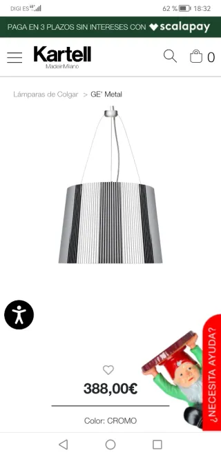 Lámpara Diseño Kartell GE Plata
