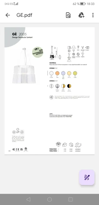 Lámpara Diseño Kartell GE Plata