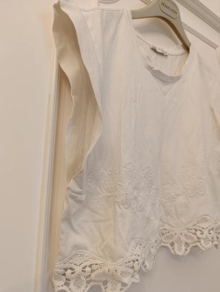 Zara Maglietta Smanicata Bianca XS