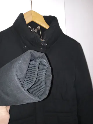 Abrigo Zara Woman Negro Plumas