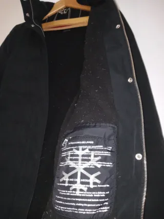 Abrigo Zara Woman Negro Plumas