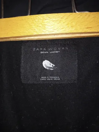 Abrigo Zara Woman Negro Plumas