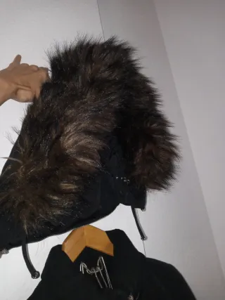 Abrigo Zara Woman Negro Plumas