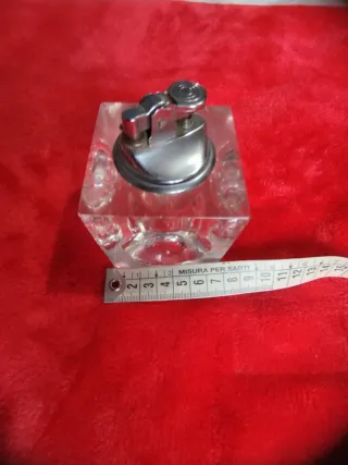 Encendedor de mesa cristal antiguo