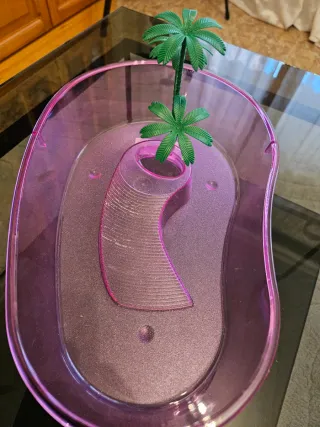 Tortuguera con palmera decorativa