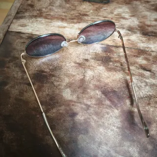 Gafas redondas Claire's doradas y rosas