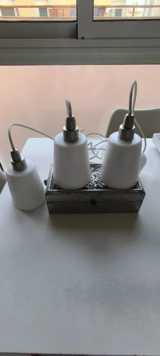 Juego 3 Lámparas Ikea Cristal Metal