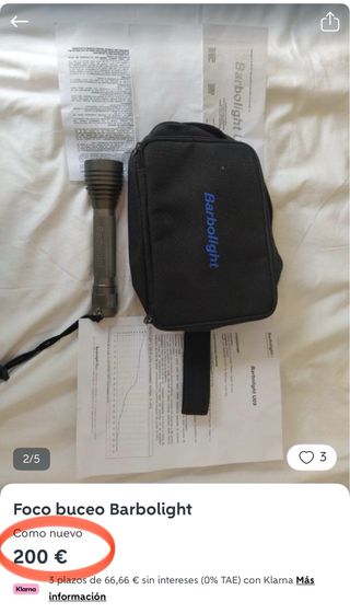 Linterna foco de buceo Barbolight U9