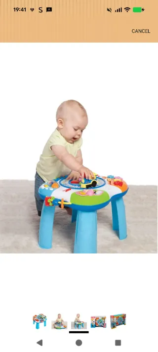 Mesa de actividades musical para bebés