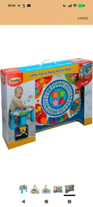 Mesa de actividades musical para bebés