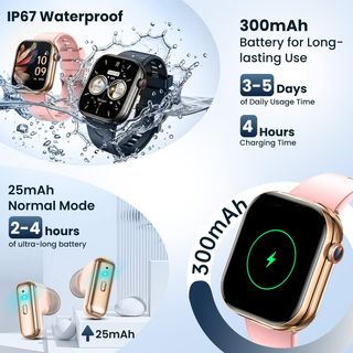 Reloj Inteligente con Auriculares Dorado/Rosa