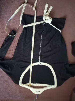 Rebeca chaqueta punto elegante negro y blanco