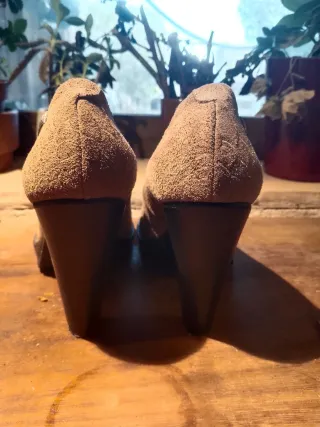 Zapatos Mustang Tacón Beige