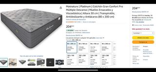 Colchón Mat Nature Platinum 80x200