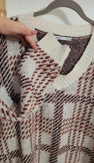 Jersey de punto con estampado de cuadros