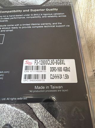 2x4GB DDR3 1600MHz G.Skill RAM