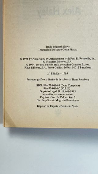 Raíces II Alex Haley libro