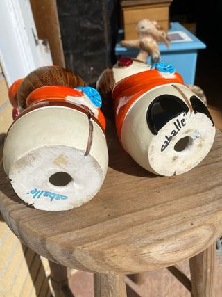 Antigua Pareja cerámica vintage firma Caballé