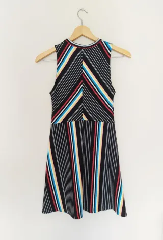 Vestido de rayas multicolor