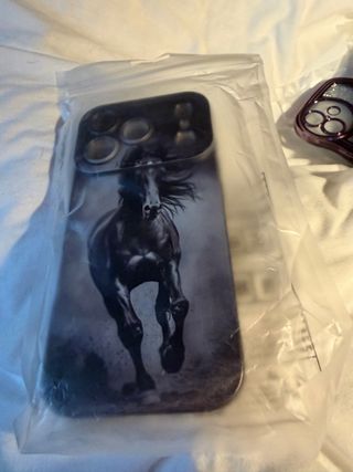 Funda iPhone 14 Pro Morada Glitter Oso