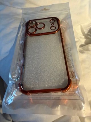 Funda iPhone 14 Pro Morada Glitter Oso