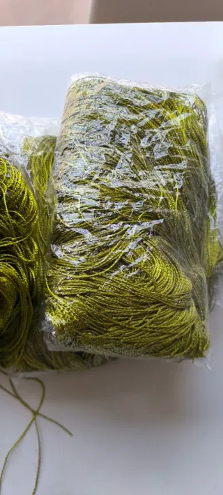 Juego 4 cortinas hilo seda verde