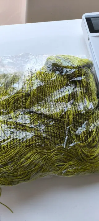 Juego 4 cortinas hilo seda verde