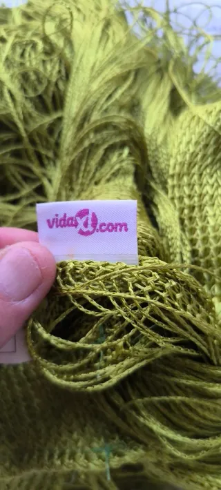 Juego 4 cortinas hilo seda verde