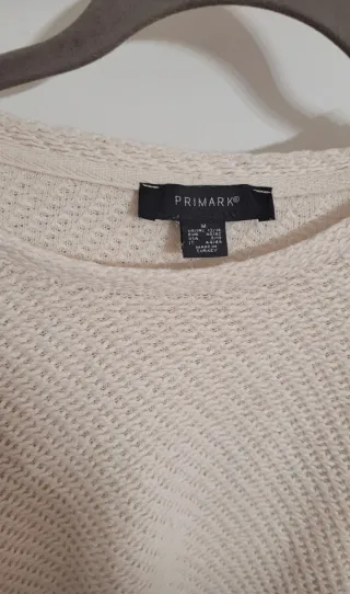 Jersey punto beige con bolsillos