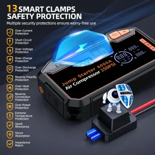 Arrancador de Batería 6000A 150PSI 26800mAh