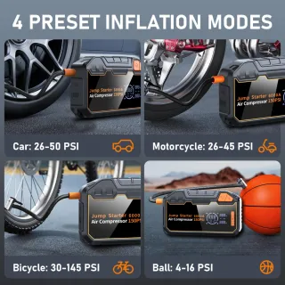 Arrancador de Batería 6000A 150PSI 26800mAh