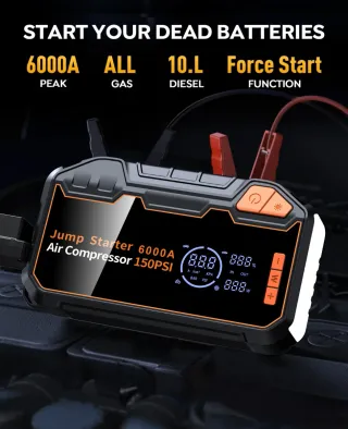 Arrancador de Batería 6000A 150PSI 26800mAh