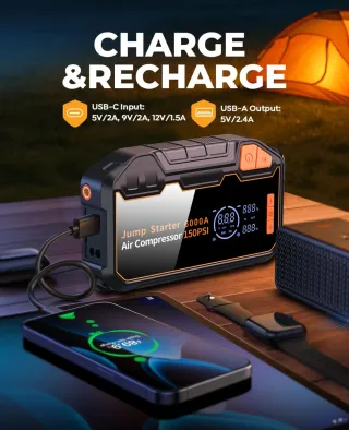 Arrancador de Batería 6000A 150PSI 26800mAh