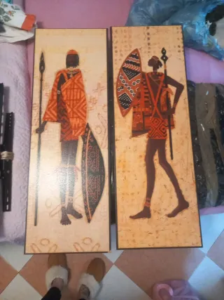 2 Quadri Decorativi Africani