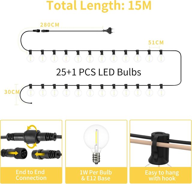 Guirnalda LED da Esterno 13m con Telecomando