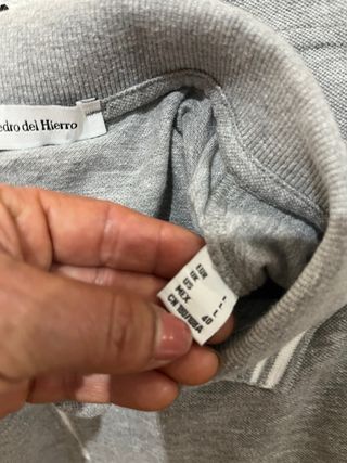 Polo Pedro del Hierro Gris con Detalles Blancos L