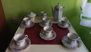 Juego de café de porcelana multicolor