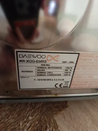 Microondas Daewoo KOG 634RS