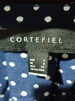 Camisa Cortefiel lunares azul y blanco