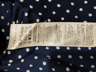 Camisa Cortefiel lunares azul y blanco