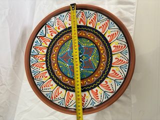 Plato Cerámica Pintado a Mano Decorativo