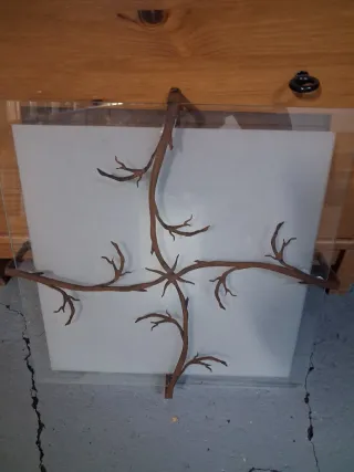 Lámpara de salón madera y metal