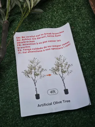 Planta Olivo Decorativa Verde Plástico