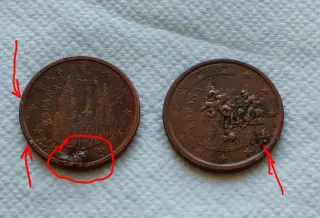 2 Monete da 5 Cent Euro con Errori Rari